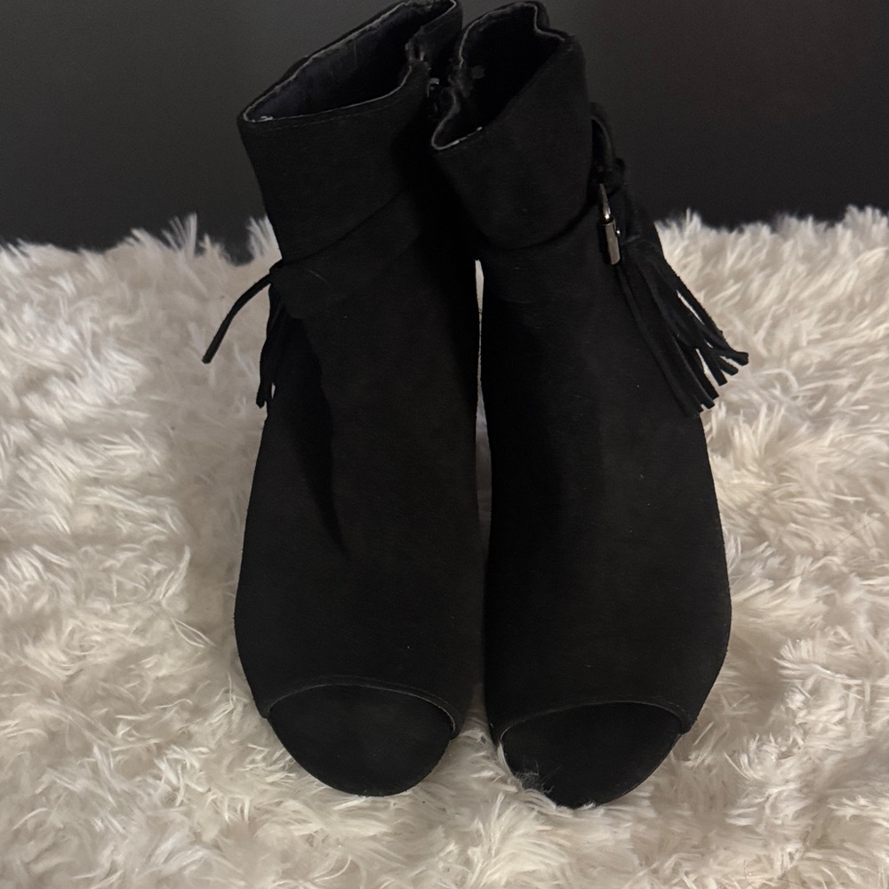 Joe's Jeans Black Peep-Toe Ankle Booties